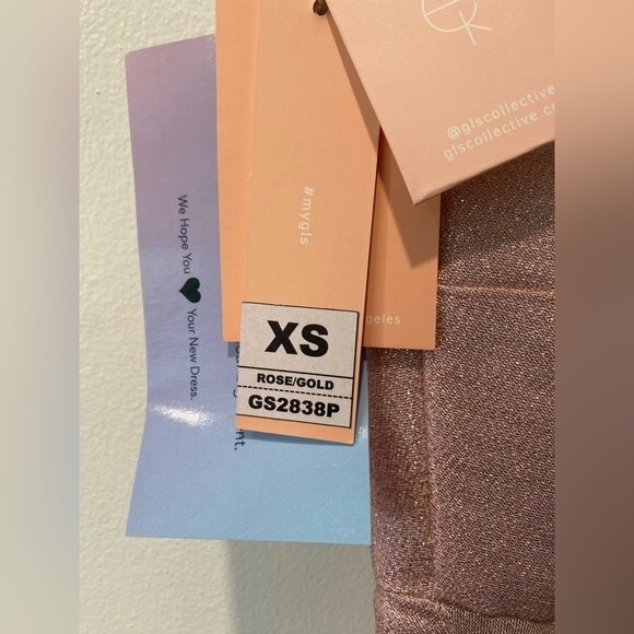 ELIZABETH K GS2838 Short Metallic V-Neck Dress Size XS - Picture 10 of 10